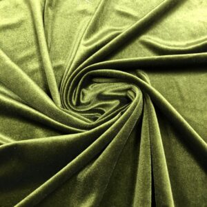 Stretch Velvet Plain - Olive Green 610024