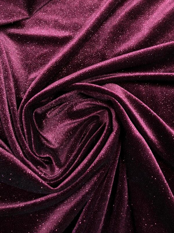 Stretch Velvet Glitter - Wine 610685