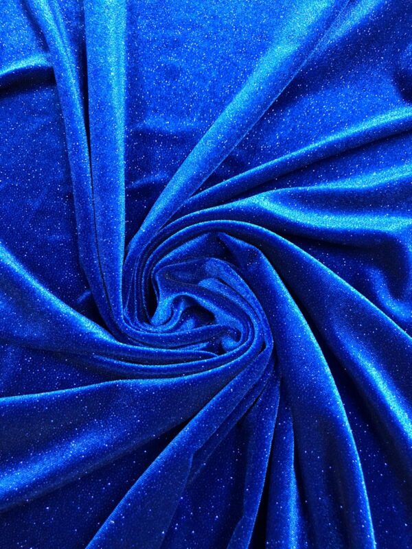 Stretch Velvet Glitter - Royal Blue 610684