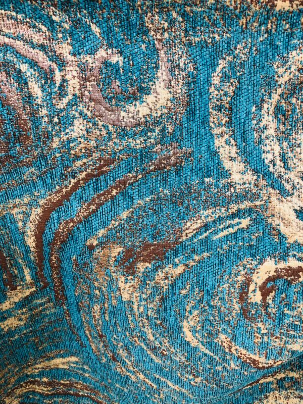 Printed Upholstery – Aqua & Tan 610770