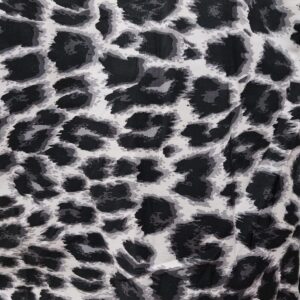 Leopard Stretch Cotton - Grey and White 608138
