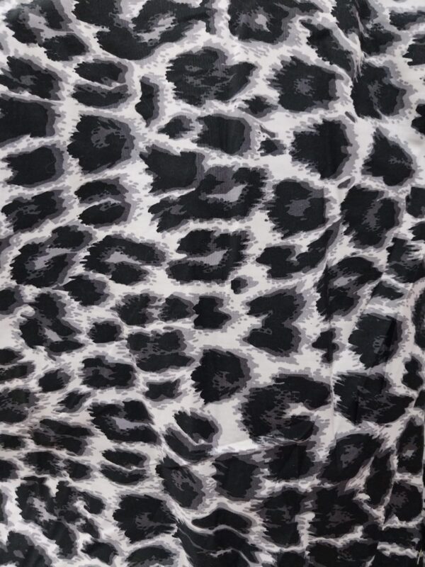 Leopard Stretch Cotton - Grey and White 608138