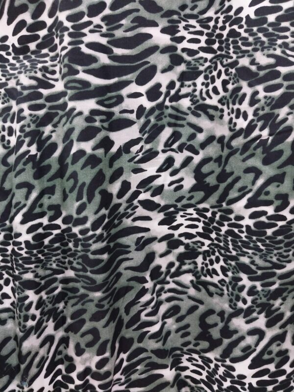 Leopard Stretch Cotton - Green and White 608138