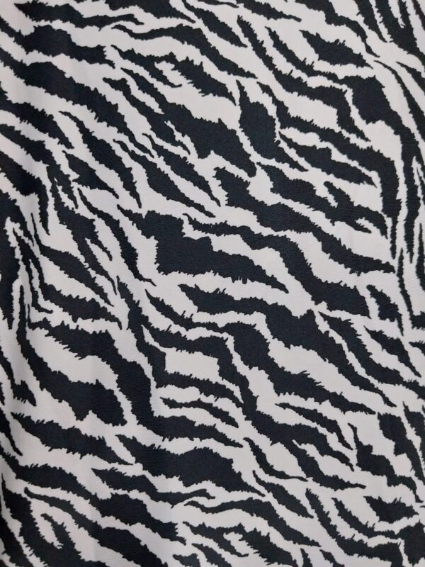 Zebra Stretch Cotton - White & Black 609887