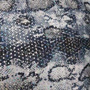 Snake - Animal Stretch Sequin - Grey, Black 608193
