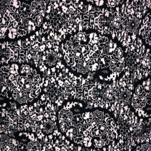 Cotton Knit Lycra - Black and White 610252