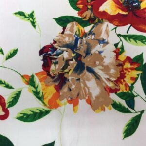 Chiffon Print - Floral - Ivory, Multi Color 610841