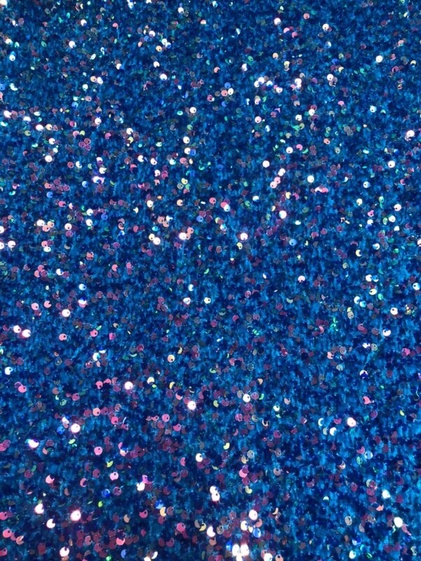 Stretch Velvet Sequins - French Blue 610611