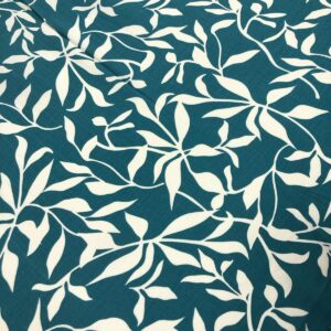 Kayla Slub - Floral Print - Teal 611017