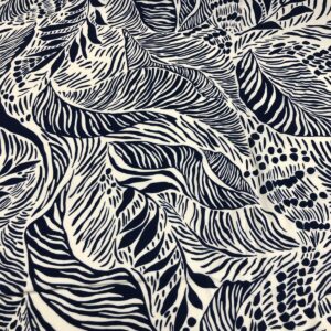 Gleam Jacquard - Navy - Leaf Print - 610967