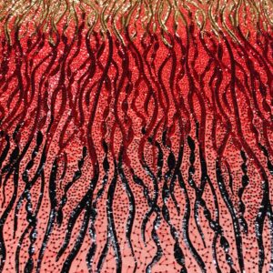 Stretch Sequin Lace - Red & Black - 1001469 (Low Stock - Up to 5 Yds. Available)