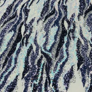 Stretch Sequin Lace - Navy & Baby Blue - 1001474 (Low Stock - Up to 5 Yds. Available)