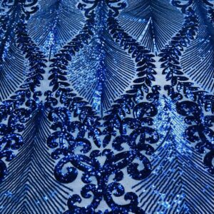 Stretch Sequin Lace - Royal Blue - 1001454 (Low Stock - Up to 5 Yds. Available)