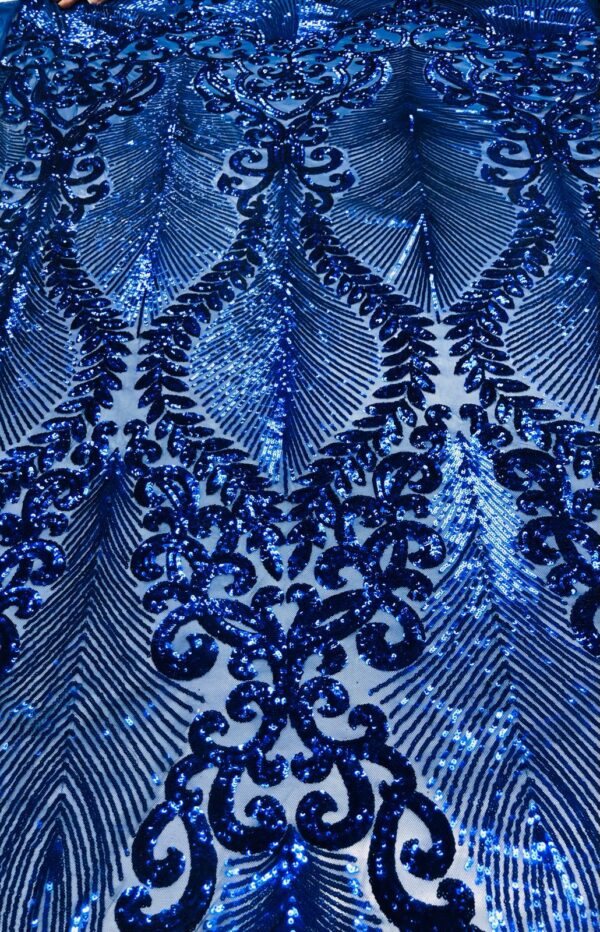 Stretch Sequin Lace - Royal Blue - 1001454 (Low Stock - Up to 5 Yds. Available)