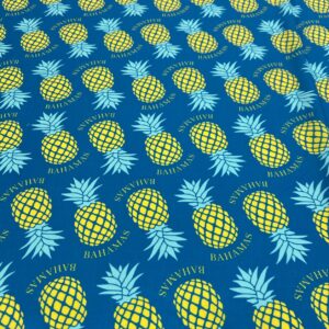 Bahamian Pineapple Print - Aqua- - 612079