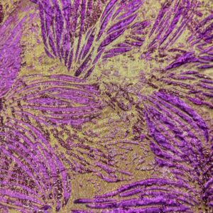 Tropical Metallic Brocade - Yellow and Purple - 612329